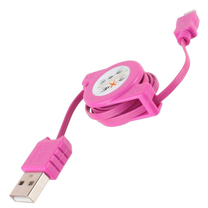 Be Mix Cable Retráctil USB para Carga y Sincronización, Colores Surtidos, 70 cm