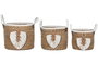 DKD Home Decor Set de 3 Cestas de Fibra y Algodón Natural