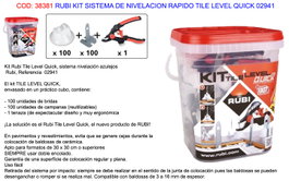 RUBI Kit Sistema de Nivelación Rápido Tile Level Quick