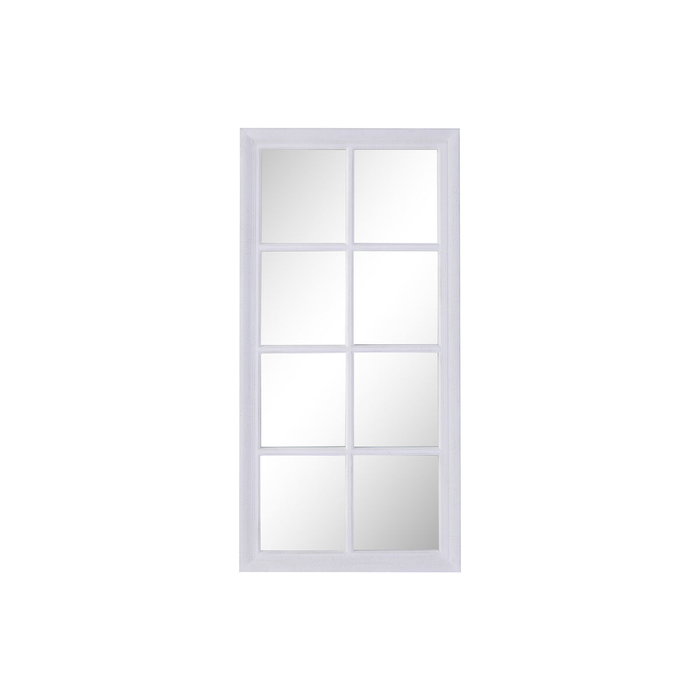 DKD Home Decor Espejo Ventana de Paulownia y Cristal Blanco Envejecido