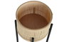 DKD Home Decor Set de 3 Maceteros de Bambú y Metal Negro y Natural