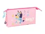 Safta Estuche Portatodo Escolar Colección Bluey con Tres Cremalleras, Dimensiones 120 x 220 x 30 mm