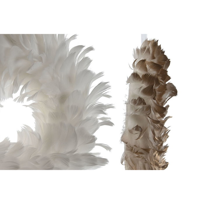 DKD Home Decor Corona de Plumas Colgante Surtido de 2 Unidades DKD Home Decor Corona de Plumas Colgante Surtido de 2 Unidades