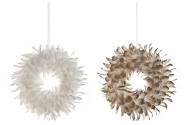 DKD Home Decor Corona de Plumas Colgante Surtido de 2 Unidades