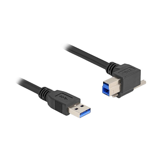 DeLOCK Cable USB Tipo-A a USB Tipo-B con tornillo y ángulo de 90°, 1 m, Negro DeLOCK Cable USB Tipo-A a USB Tipo-B con tornillo y ángulo de 90°, 1 m, Negro