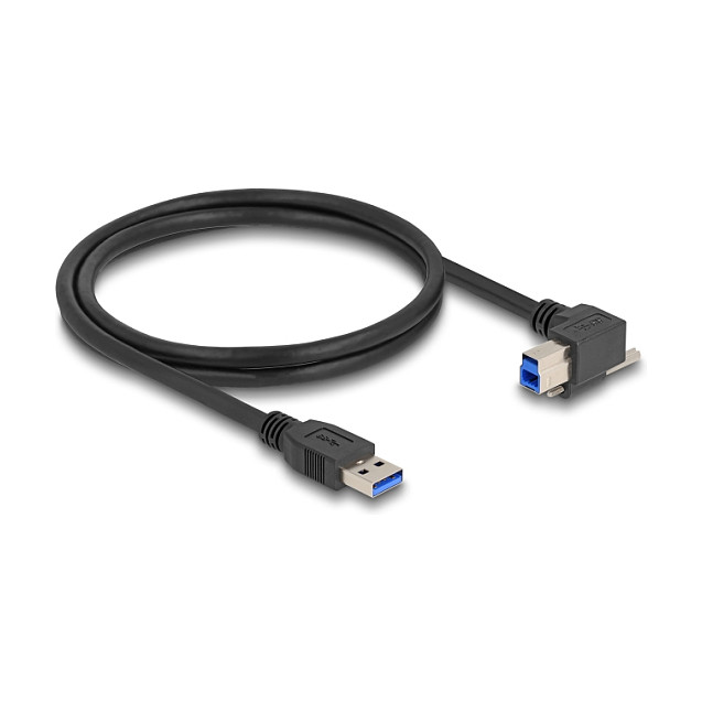 DeLOCK Cable USB Tipo-A a USB Tipo-B con tornillo y ángulo de 90°, 1 m, Negro DeLOCK Cable USB Tipo-A a USB Tipo-B con tornillo y ángulo de 90°, 1 m, Negro
