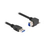 DeLOCK Cable USB Tipo-A a USB Tipo-B con tornillo, angular 90°, 1 m, negro