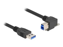 DeLOCK Cable USB Tipo-A a USB Tipo-B con tornillo, angular 90°, 1 m, negro