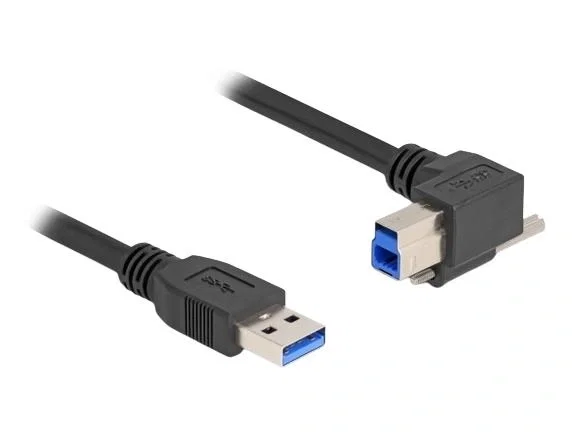 DeLOCK Cable USB Tipo-A a USB Tipo-B con tornillo, angular 90°, 1 m, negro DeLOCK Cable USB Tipo-A a USB Tipo-B con tornillo, angular 90°, 1 m, negro