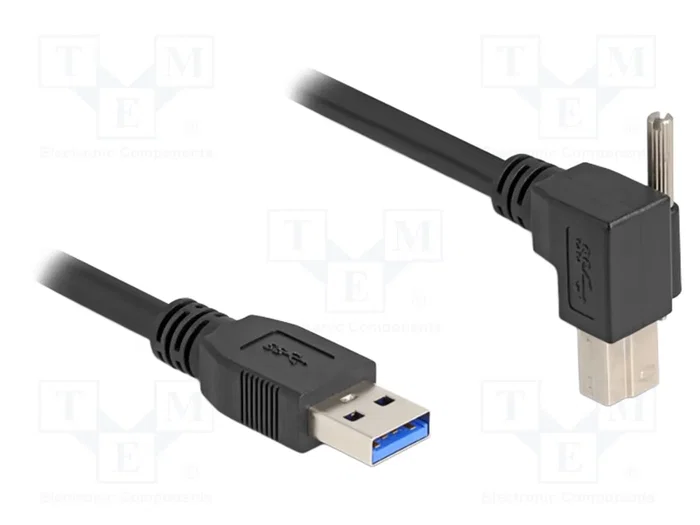 DeLOCK Cable USB Tipo-A a USB Tipo-B con tornillo y ángulo de 90°, 1 m, Negro DeLOCK Cable USB Tipo-A a USB Tipo-B con tornillo y ángulo de 90°, 1 m, Negro