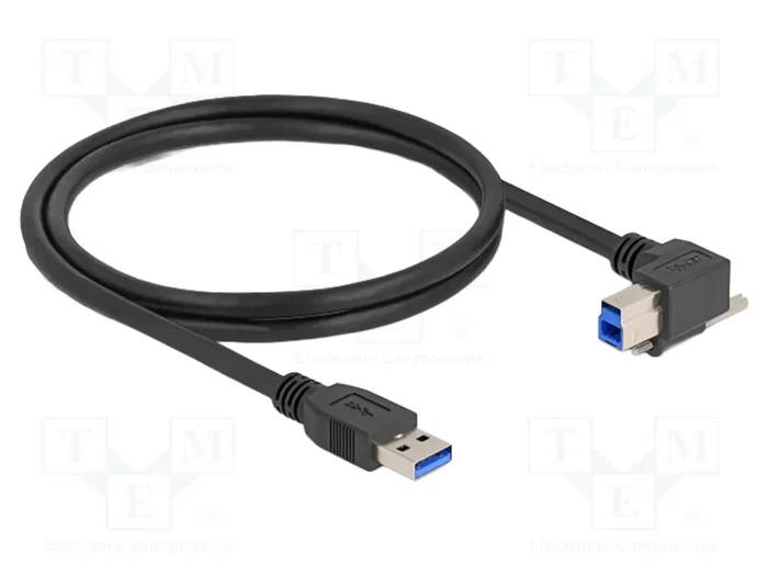 DeLOCK Cable USB Tipo-A a USB Tipo-B con tornillo y ángulo de 90°, 1 m, Negro DeLOCK Cable USB Tipo-A a USB Tipo-B con tornillo y ángulo de 90°, 1 m, Negro