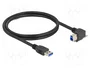DeLOCK Cable USB Tipo-A a USB Tipo-B con tornillo y ángulo de 90°, 1 m, Negro