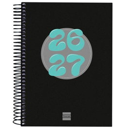 Finocam Agenda Cool para Estudiantes Espiral 2026-2027 Negro 155x212mm