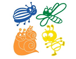 Misskuty Troquel fino ZAG Infantil insectos y caracoles 4u.
