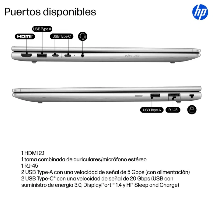 HP ProBook 4 G1i AI Wolf Pro Security Edition Intel Core Ultra 7 255U 32GB 1TB SSD 16 WUXGA Plata HP ProBook 4 G1i AI Wolf Pro Security Edition Intel Core Ultra 7 255U 32GB 1TB SSD 16 WUXGA Plata