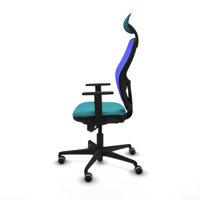 PIQUERAS Y CRESPO Silla de oficina Jorquera con mecanismo Sincro, Tela Turquesa y Malla Azul PIQUERAS Y CRESPO Silla de oficina Jorquera con mecanismo Sincro, Tela Turquesa y Malla Azul