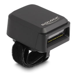 DeLOCK Ringbarcode Scanner 1D/2D Inalámbrico con Bluetooth 4.1 y Carga Inalámbrica, Lector de Códigos de Barras Manos Libres, Sensor CMOS 1280x800 píxeles, Batería Integrada 380 mAh