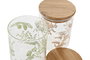 DKD Home Decor Bote de Borosilicato y Bambú 700 ml, Pack de 2