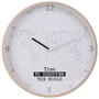 Home Deco Factory Reloj de Pared Mapamundi Madera con Marco Diámetro 40 cm