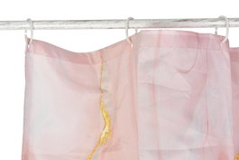 DKD Home Decor Cortina Glam Melocoton 180 x 180 cm (6 Unidades)