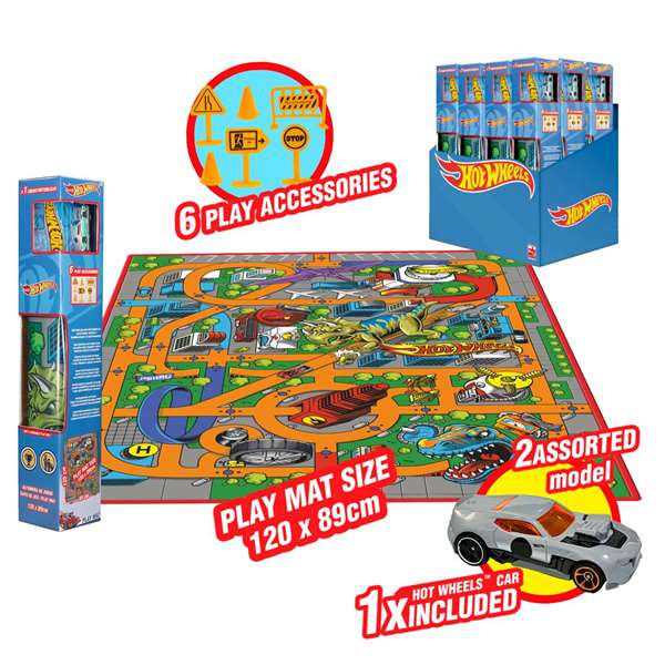 Reig Alfombra de juego Hot Wheels con un coche 87,5 x 118 cm Reig Alfombra de juego Hot Wheels con un coche 87,5 x 118 cm