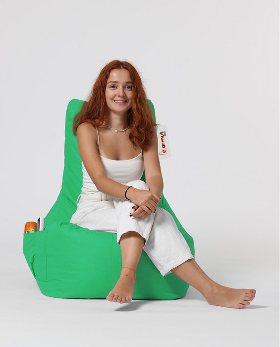 Atelier Del Sofa Puf de Jardín Diamond Green 60cm Ancho, 90cm Respaldo, 35cm Alto, para Exterior