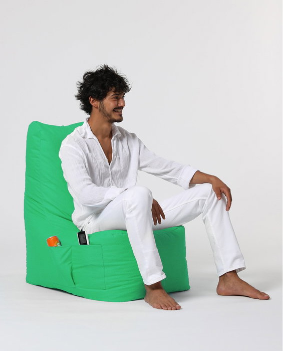 Atelier Del Sofa Puf de Jardín Diamond Green 60cm Ancho, 90cm Respaldo, 35cm Alto, para Exterior