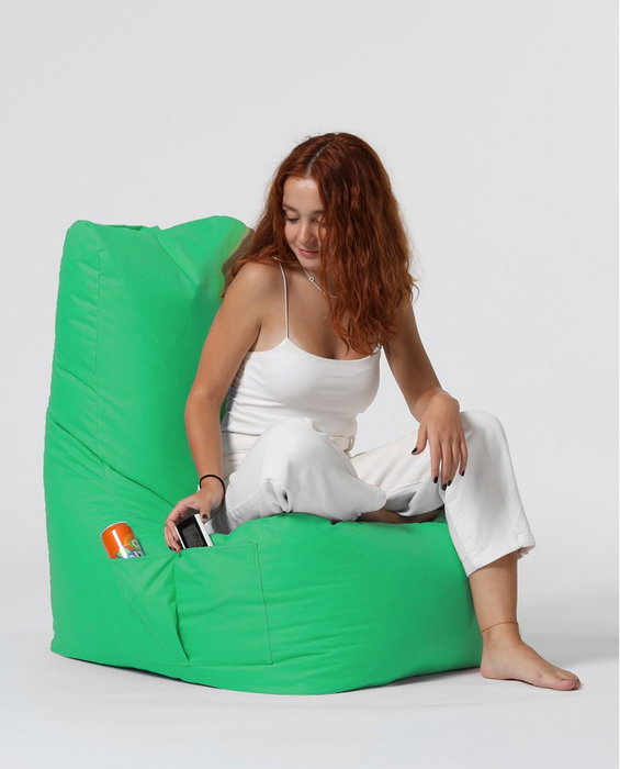 Atelier Del Sofa Puf de Jardín Diamond Green 60cm Ancho, 90cm Respaldo, 35cm Alto, para Exterior