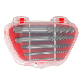 Workpro Juego de 5 Extractores de Tornillos Dañados - Acero Gcr15, Tamaños 1, 2, 3,8414815, 5 mm, Caja PP