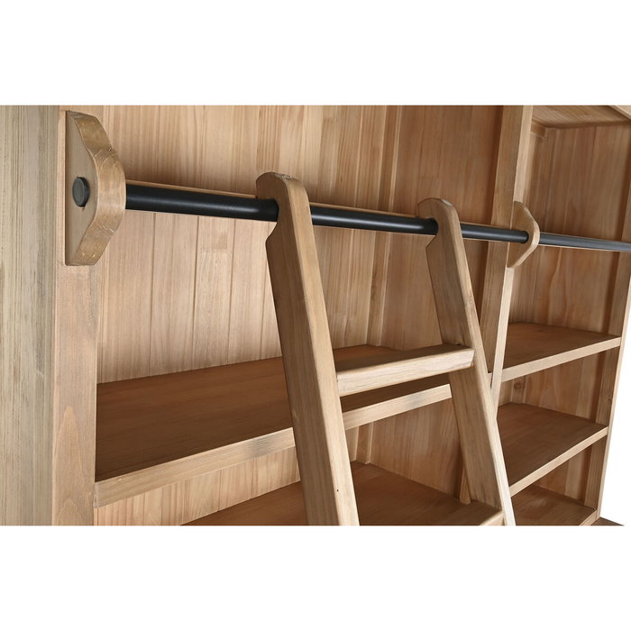 DKD Home Decor Librería de Pino y Metal 200x45x220 Escalera