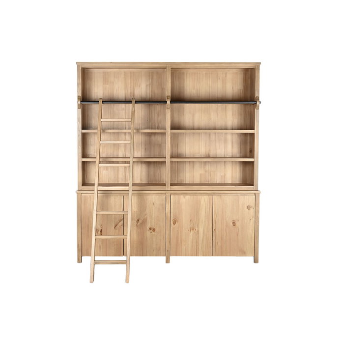DKD Home Decor Librería de Pino y Metal 200x45x220 Escalera