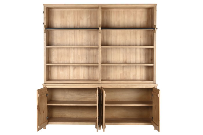 DKD Home Decor Libreria Alpino 200 x 45 x 220 cm Pino y Metal