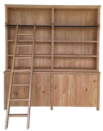 DKD Home Decor Libreria Alpino 200 x 45 x 220 cm Pino y Metal