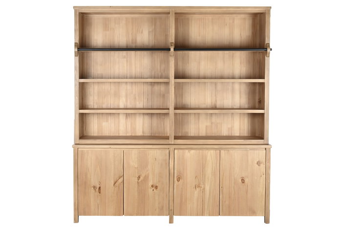 DKD Home Decor Libreria Alpino 200 x 45 x 220 cm Pino y Metal