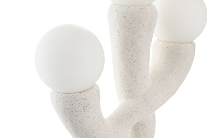 DKD Home Decor Lámpara de Sobremesa de Cerámica y Cristal Crudo