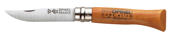 Opinel Navaja de acero al carbono N° 6, hoja de 7 cm