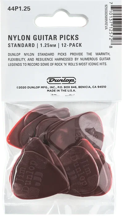 DUNLOP Pack de 12 Púas Nylon Standard - 1,25 mm