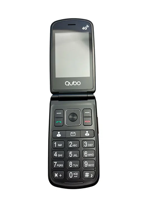 Qubo P-210NW Teléfono Móvil 4G Doble SIM con Cámara, Pantalla 6.1 cm (2.4"), Botón SOS, Ideal para Personas Mayores, Negro