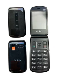 Qubo Teléfono Móvil Senior P-210NW - Plegable, Botón SOS, 4G, Cámara 0.3MP, Pantalla 2.4", Dual SIM, USB-C, Negro