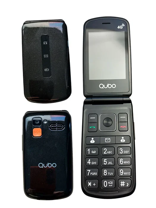 Qubo P-210NW Teléfono Móvil 4G Doble SIM con Cámara, Pantalla 6.1 cm (2.4"), Botón SOS, Ideal para Personas Mayores, Negro