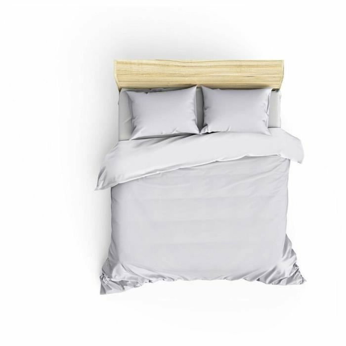 Juego de cama 100% algodón satén Blanco - 1 funda nórdica 220x240 cm + 2 fundas de almohada 60x60 cm Juego de cama 100% algodón satén Blanco - 1 funda nórdica 220x240 cm + 2 fundas de almohada 60x60 cm
