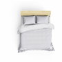 Juego de cama 100% algodón satén Blanco - 1 funda nórdica 220x240 cm + 2 fundas de almohada 60x60 cm