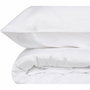 Juego de cama 100% algodón satén Blanco - 1 funda nórdica 220x240 cm + 2 fundas de almohada 60x60 cm