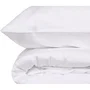 Juego de cama - 1 funda nórdica 220x240 cm + 2 fundas de almohada 60x60 cm - 100% Algodón Satén - Blanco - MEN8681875218046