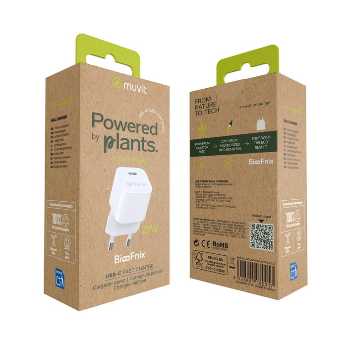 Muvit For Change BiooFnix Cargador de Pared 25W USB-C