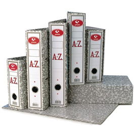 Grafoplás Archivador Palanca Classic Folio 65 mm Rado Cartón Forrado Jaspeado Gris Mecanismo Palanca Niquelado Cantonera Larga Ollao Lomo