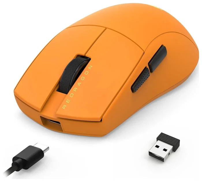 Redragon King Ultra M916OB-ULT Ratón Gaming Láser Inalámbrico USB-C, Naranja Redragon King Ultra M916OB-ULT Ratón Gaming Láser Inalámbrico USB-C, Naranja
