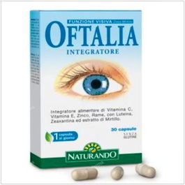 NATURANDO Oftalia 30 Cápsulas | Suplemento para la Visión con Luteína, Vitamina C y Arándano