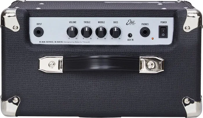 EKO Combo de Bajo BA15 1x8" 25W, con EQ 3 bandas, entrada Auxiliar y para auriculares - Amplificador compacto para práctica en casa