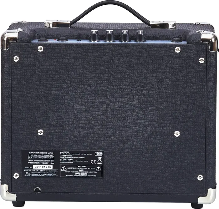 EKO Combo de Bajo BA15 1x8" 25W, con EQ 3 bandas, entrada Auxiliar y para auriculares - Amplificador compacto para práctica en casa